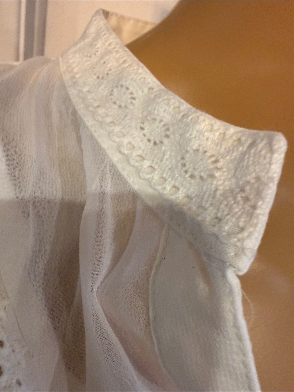 NY Collection White Ruffled Eyelet Button-Front Blouse - Picture 10 of 16